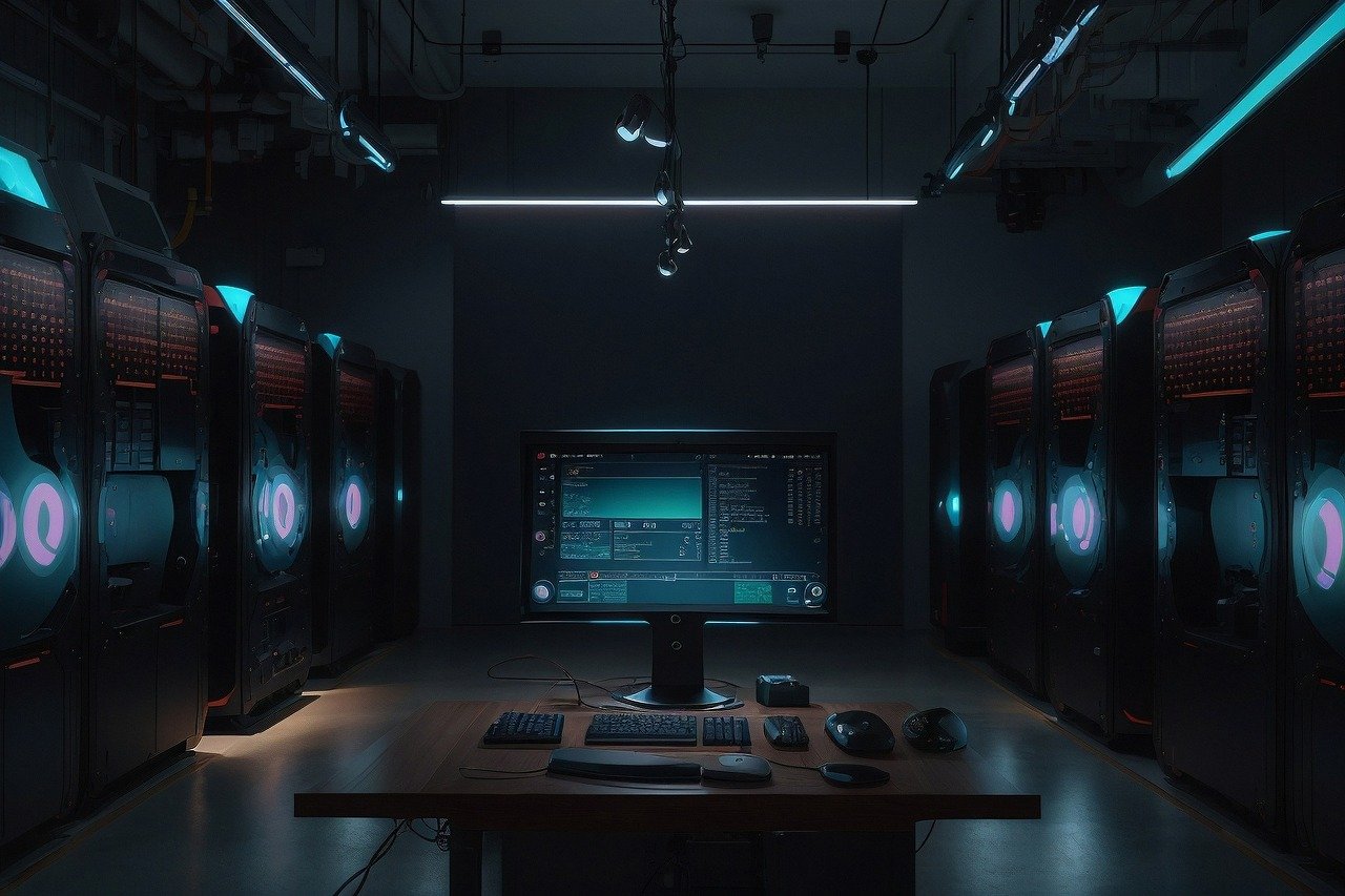 Cloud Security: Computer Surrounded by Servers